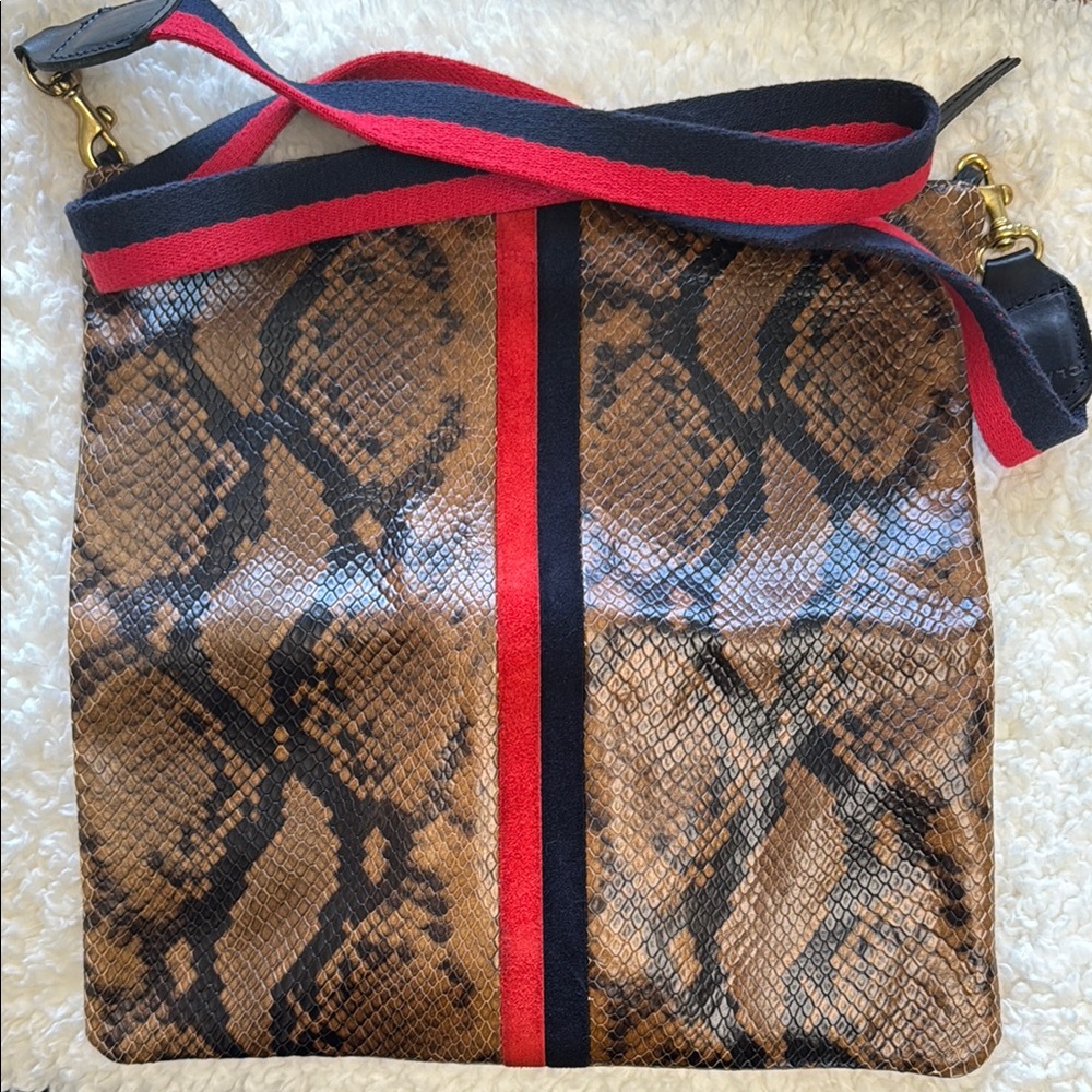Clare V large clutch with tabs and strap